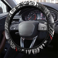 Tonga and New Zealand Together Steering Wheel Cover Ngatu Art Tribal Maori Tattoo and Silver Fern LT03 - Polynesian Pride