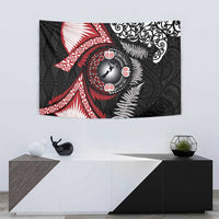 Tonga and New Zealand Together Tapestry Ngatu Art Tribal Maori Tattoo and Silver Fern LT03 - Polynesian Pride
