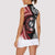 Tonga and New Zealand Together Women Sleeveless Polo Shirt Ngatu Art Tribal Maori Tattoo and Silver Fern