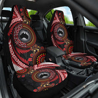 Tonga and Australia Together Car Seat Cover Ngatu Art Tribal Aboriginal Tattoo Pattern LT03 One Size Black - Polynesian Pride