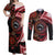 Tonga and Australia Together Couples Matching Off Shoulder Maxi Dress and Long Sleeve Button Shirt Ngatu Art Tribal Aboriginal Tattoo Pattern