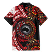 Tonga and Australia Together Family Matching Mermaid Dress and Hawaiian Shirt Ngatu Art Tribal Aboriginal Tattoo Pattern LT03 - Polynesian Pride