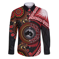 Tonga and Australia Together Family Matching Puletasi and Hawaiian Shirt Ngatu Art Tribal Aboriginal Tattoo Pattern