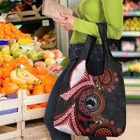 Tonga and Australia Together Grocery Bag Ngatu Art Tribal Aboriginal Tattoo Pattern