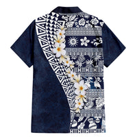 Hawaii Plumeria Tribal Vintage Family Matching Mermaid Dress and Hawaiian Shirt Special Blue LT03 - Polynesian Pride