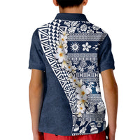 Hawaii Plumeria Tribal Vintage Kid Polo Shirt Special Blue