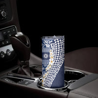 Hawaii Plumeria Tribal Vintage Skinny Tumbler Special Blue