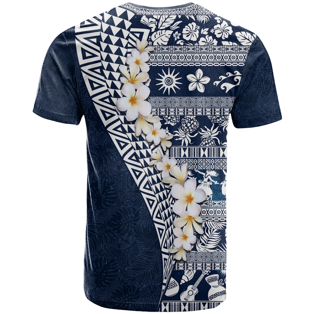 Hawaii Plumeria Tribal Vintage T Shirt Special Blue LT03 - Polynesian Pride