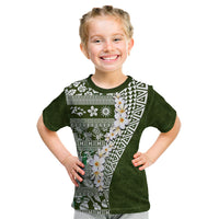 Hawaii Plumeria Tribal Vintage Kid T Shirt Special Green