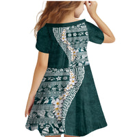 Hawaii Plumeria Tribal Vintage Family Matching Mermaid Dress and Hawaiian Shirt Special Turquoise LT03 - Polynesian Pride