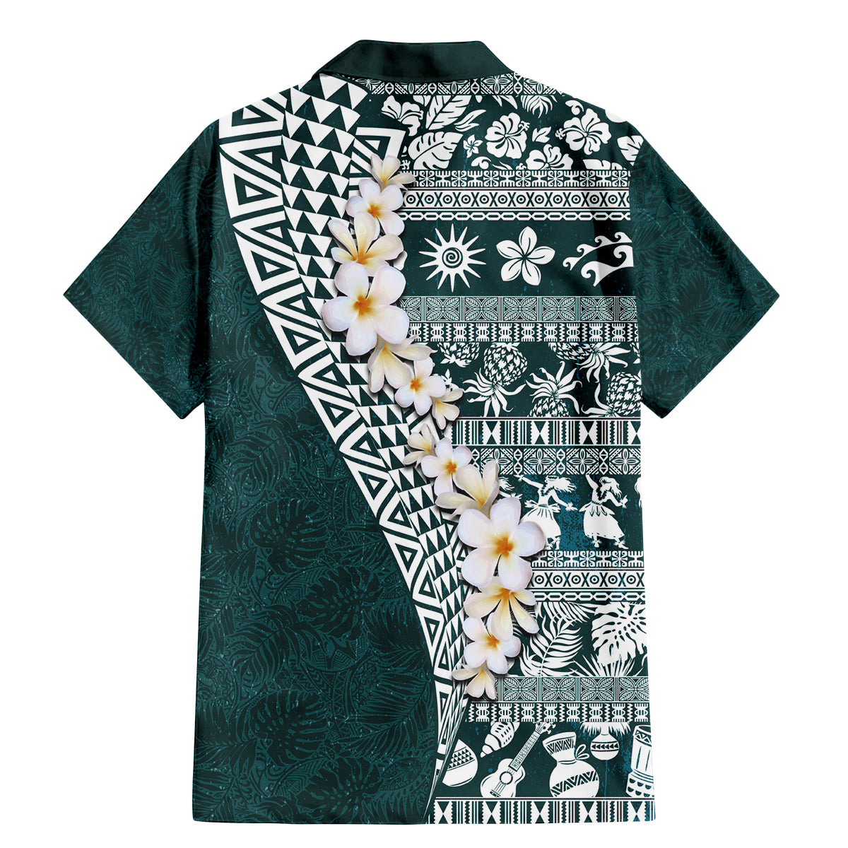 Hawaii Plumeria Tribal Vintage Family Matching Mermaid Dress and Hawaiian Shirt Special Turquoise LT03 - Polynesian Pride