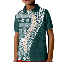 Hawaii Plumeria Tribal Vintage Kid Polo Shirt Special Turquoise