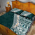 Hawaii Plumeria Tribal Vintage Quilt Bed Set Special Turquoise