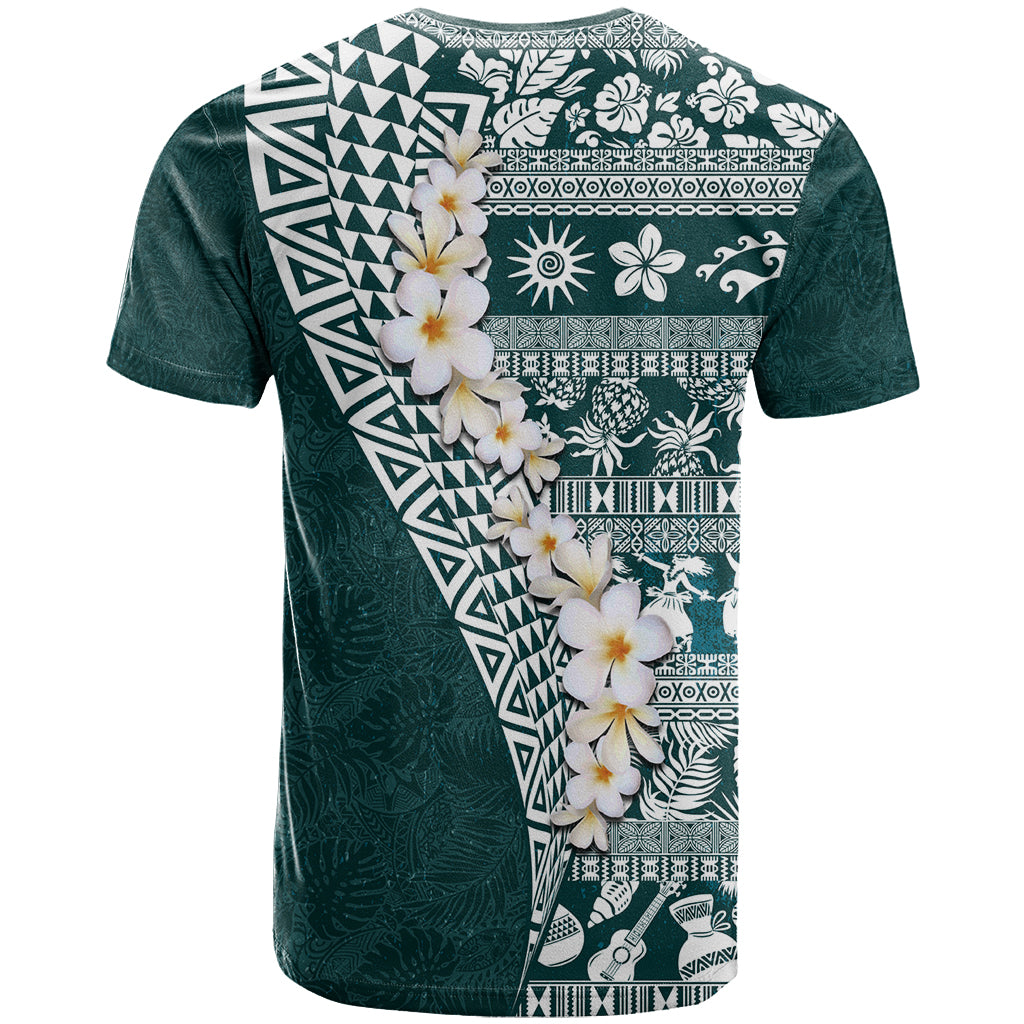 Hawaii Plumeria Tribal Vintage T Shirt Special Turquoise LT03 - Polynesian Pride
