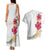 Hawaiian Plumeria and Hibiscus Couples Matching Tank Maxi Dress and Hawaiian Shirt White Mode