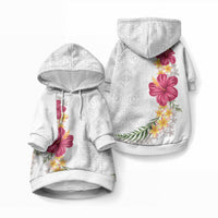 Hawaiian Plumeria and Hibiscus Pet Hoodie LT03 Pullover White - Polynesian Pride
