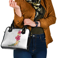 Hawaiian Plumeria and Hibiscus Shoulder Handbag White Mode