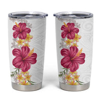 Hawaiian Plumeria and Hibiscus Tumbler Cup White Mode LT03 White - Polynesian Pride