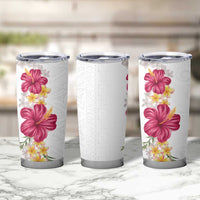 Hawaiian Plumeria and Hibiscus Tumbler Cup White Mode LT03 - Polynesian Pride