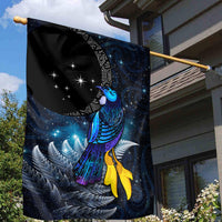 New Zealand Tui Bird Matariki Garden Flag Galaxy Fern With Maori Pattern