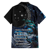New Zealand Tui Bird Family Matching Summer Maxi Dress and Hawaiian Shirt Matariki Poetry Pattern Galaxy Style LT03 - Polynesian Pride