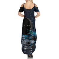 New Zealand Tui Bird Family Matching Summer Maxi Dress and Hawaiian Shirt Matariki Poetry Pattern Galaxy Style LT03 - Polynesian Pride