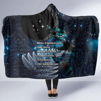 New Zealand Tui Bird Hooded Blanket Matariki Poetry Pattern Galaxy Style LT03 - Polynesian Pride