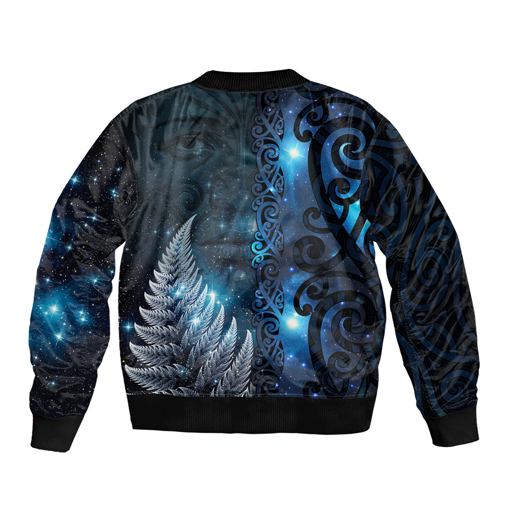 New Zealand Matariki Bomber Jacket The Tribal Maori Face and Silver Fern