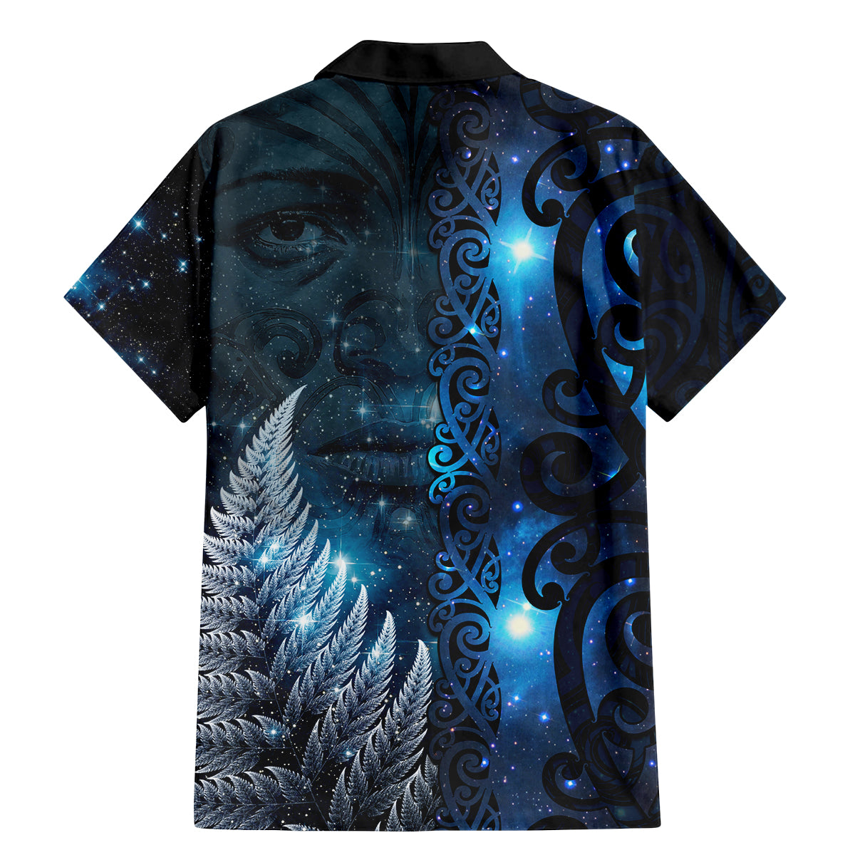 New Zealand Matariki Family Matching Mermaid Dress and Hawaiian Shirt The Tribal Maori Face and Silver Fern LT03 - Polynesian Pride