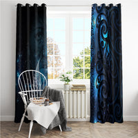 New Zealand Matariki Window Curtain The Tribal Maori Face and Silver Fern