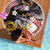 United States and American Samoa Together Beach Blanket Bald Eagle and Polynesian Traditional Culture with Plumeria