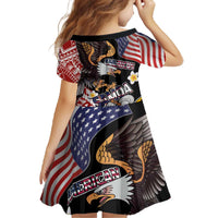 United States and American Samoa Together Family Matching Off The Shoulder Long Sleeve Dress and Hawaiian Shirt Bald Eagle and Polynesian Traditional Culture with Plumeria LT03 - Polynesian Pride