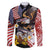 United States and American Samoa Together Family Matching Puletasi and Hawaiian Shirt Bald Eagle and Polynesian Traditional Culture with Plumeria