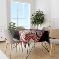 United States and American Samoa Together Tablecloth Bald Eagle and Polynesian Traditional Culture with Plumeria