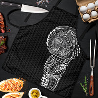 Hawaiian Traditional Tattoos Apron Kakau Tribal Tropical Plant Motif Black Color
