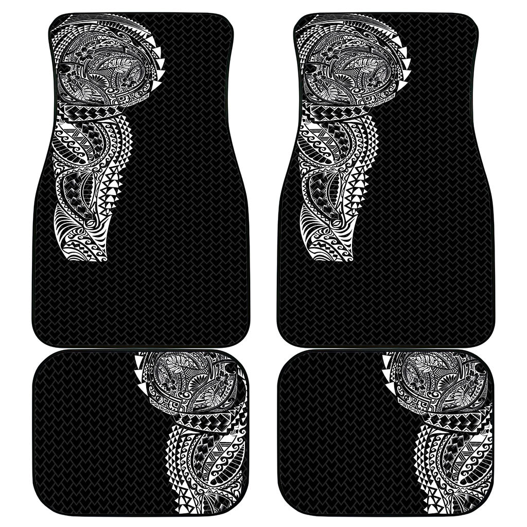 Hawaiian Traditional Tattoos Car Mats Kakau Tribal Tropical Plant Motif Black Color