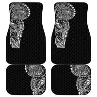 Hawaiian Traditional Tattoos Car Mats Kakau Tribal Tropical Plant Motif Black Color