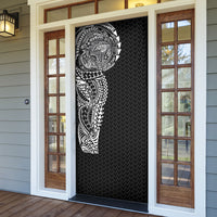 Hawaiian Traditional Tattoos Door Cover Kakau Tribal Tropical Plant Motif Black Color LT03 - Polynesian Pride