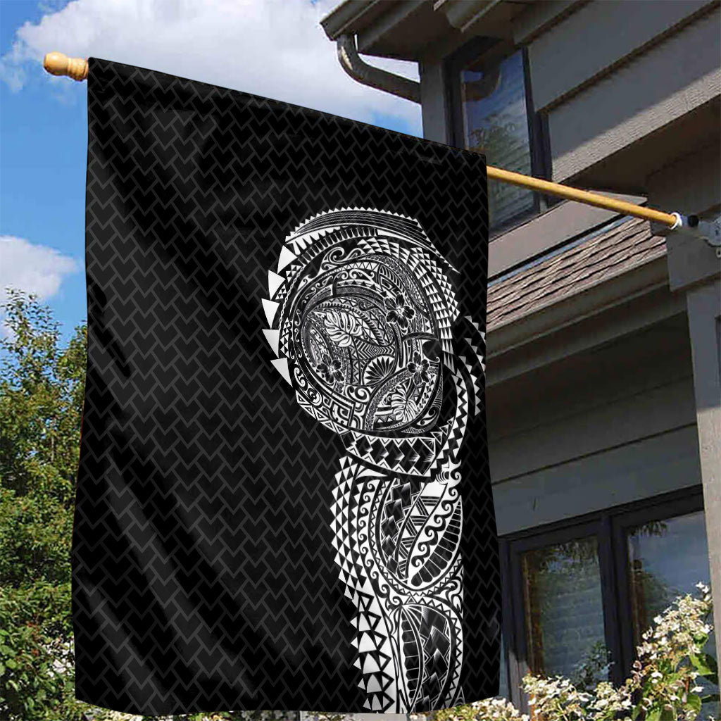 Hawaiian Traditional Tattoos Garden Flag Kakau Tribal Tropical Plant Motif Black Color LT03 - Polynesian Pride