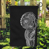 Hawaiian Traditional Tattoos Garden Flag Kakau Tribal Tropical Plant Motif Black Color LT03 Garden Flag Black - Polynesian Pride