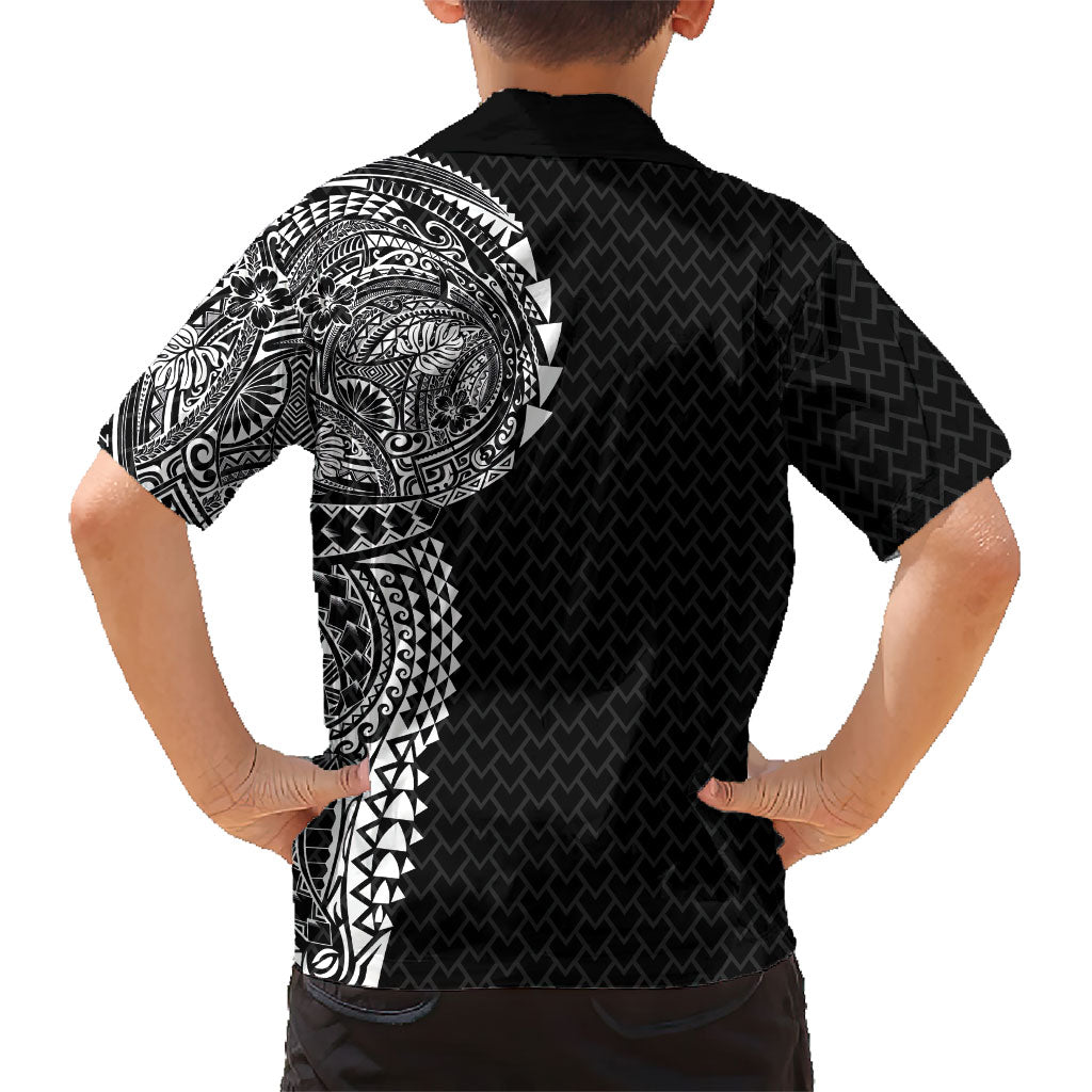 Hawaiian Traditional Tattoos Hawaiian Shirt Kakau Tribal Tropical Plant Motif Black Color LT03 - Polynesian Pride