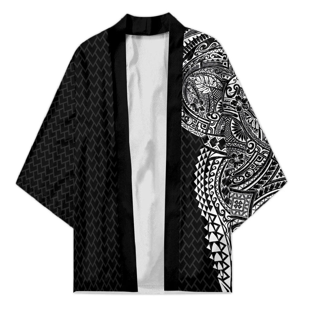 Hawaiian Traditional Tattoos Kimono Kakau Tribal Tropical Plant Motif Black Color LT03 Unisex Black - Polynesian Pride