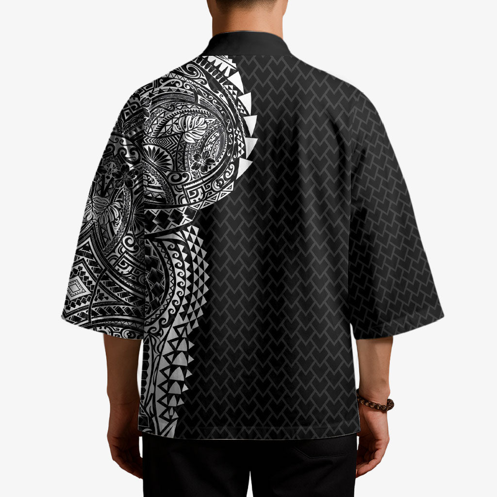 Hawaiian Traditional Tattoos Kimono Kakau Tribal Tropical Plant Motif Black Color LT03 - Polynesian Pride