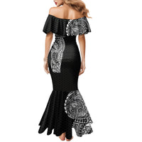 Hawaiian Traditional Tattoos Mermaid Dress Kakau Tribal Tropical Plant Motif Black Color LT03 - Polynesian Pride