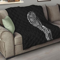 Hawaiian Traditional Tattoos Quilt Kakau Tribal Tropical Plant Motif Black Color