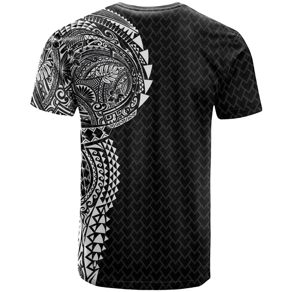 Hawaiian Traditional Tattoos T Shirt Kakau Tribal Tropical Plant Motif Black Color LT03 - Polynesian Pride