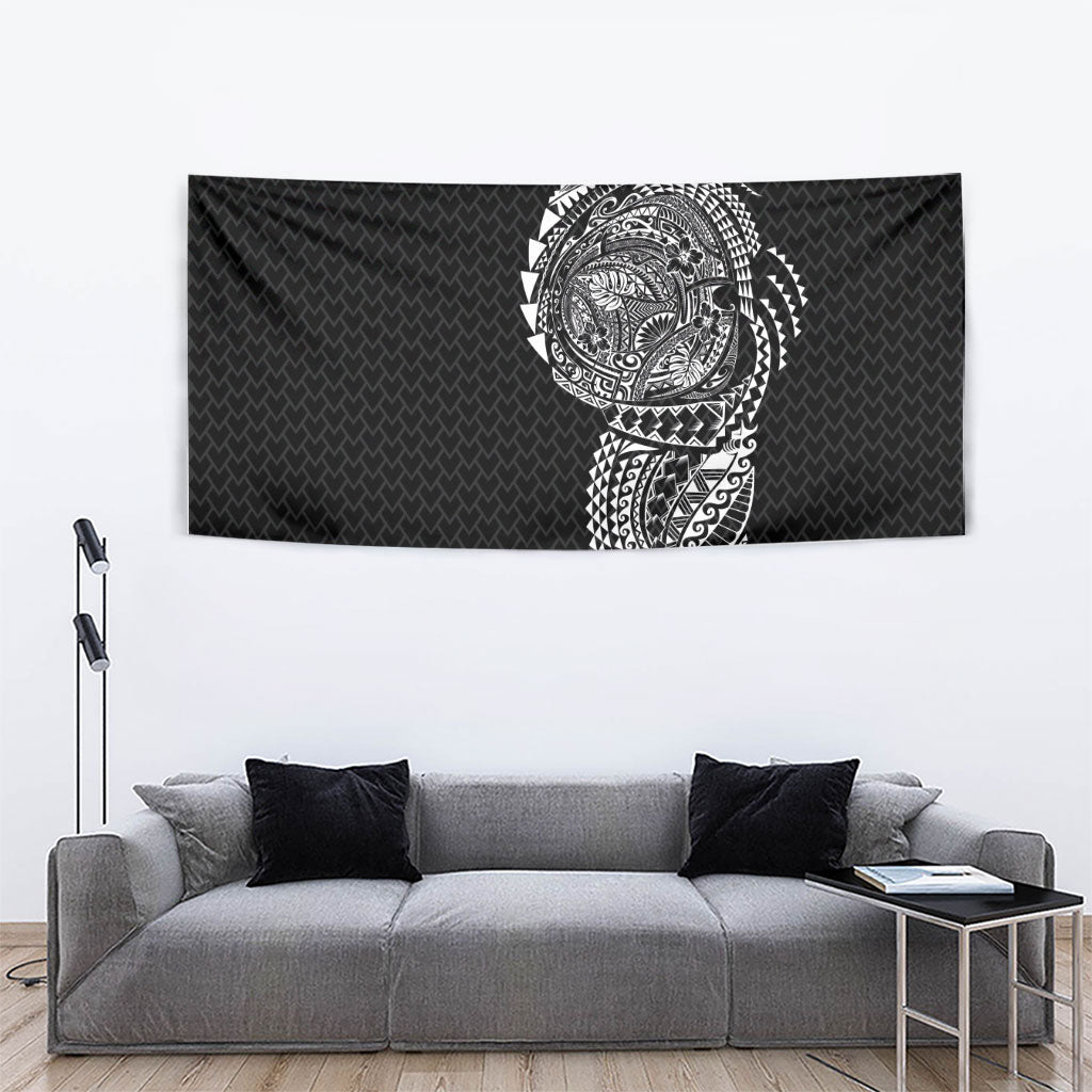 Hawaiian Traditional Tattoos Tapestry Kakau Tribal Tropical Plant Motif Black Color LT03 - Polynesian Pride