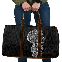 Hawaiian Traditional Tattoos Travel Bag Kakau Tribal Tropical Plant Motif Black Color LT03 Black - Polynesian Pride