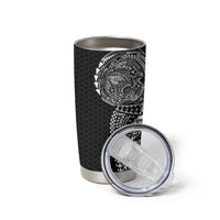 Hawaiian Traditional Tattoos Tumbler Cup Kakau Tribal Tropical Plant Motif Black Color LT03 - Polynesian Pride