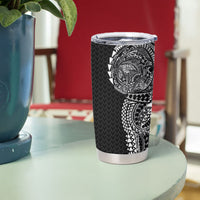 Hawaiian Traditional Tattoos Tumbler Cup Kakau Tribal Tropical Plant Motif Black Color LT03 - Polynesian Pride